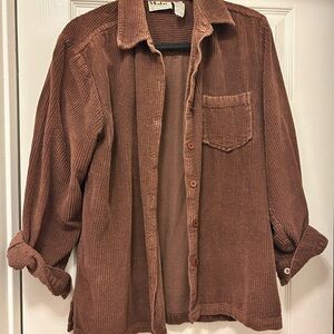 Brown Corduroy Button-Up Shirt